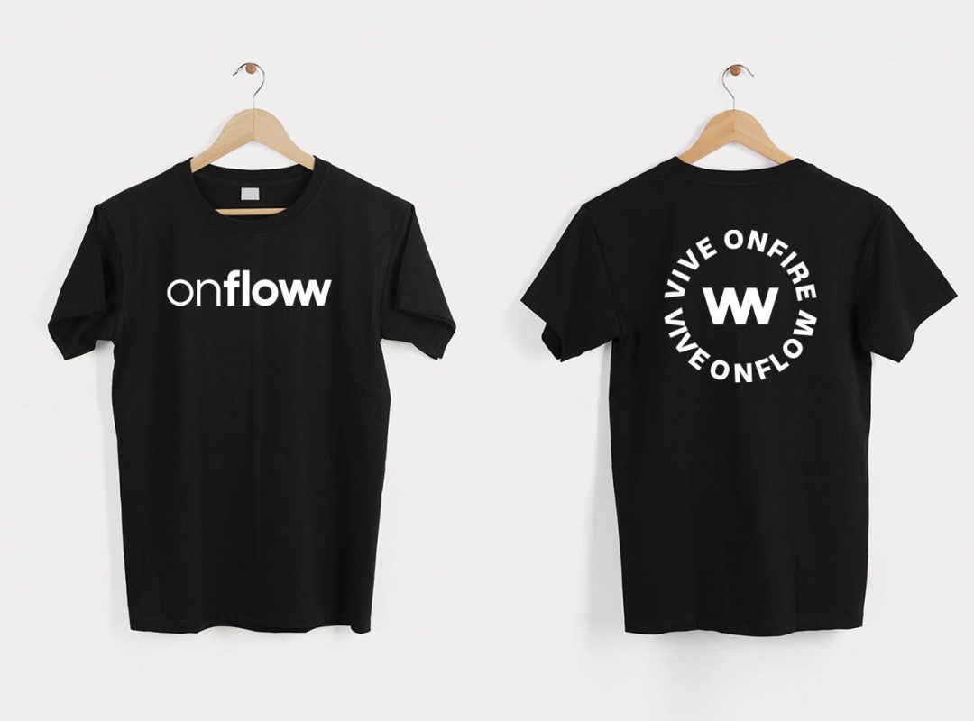 Isolated black t-shirt model front view